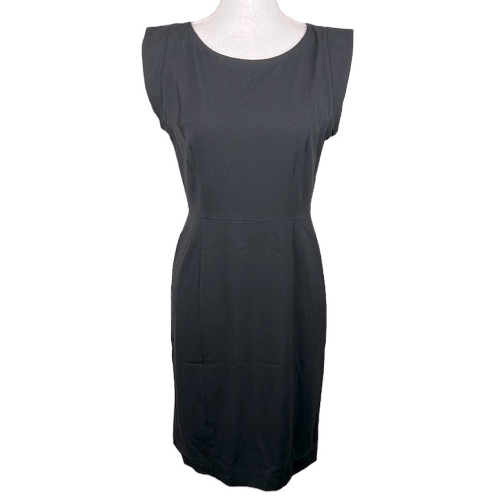 Kenneth Cole Black Business Career Sheath Midi Dress Size 2